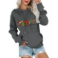 thumbnail image 2 of Christmas Sweatshirt Womens Long Sleeve Merry Christmas Sweatshirt Retro Fall Winter Pullover Dark Gray Small, 2 of 5