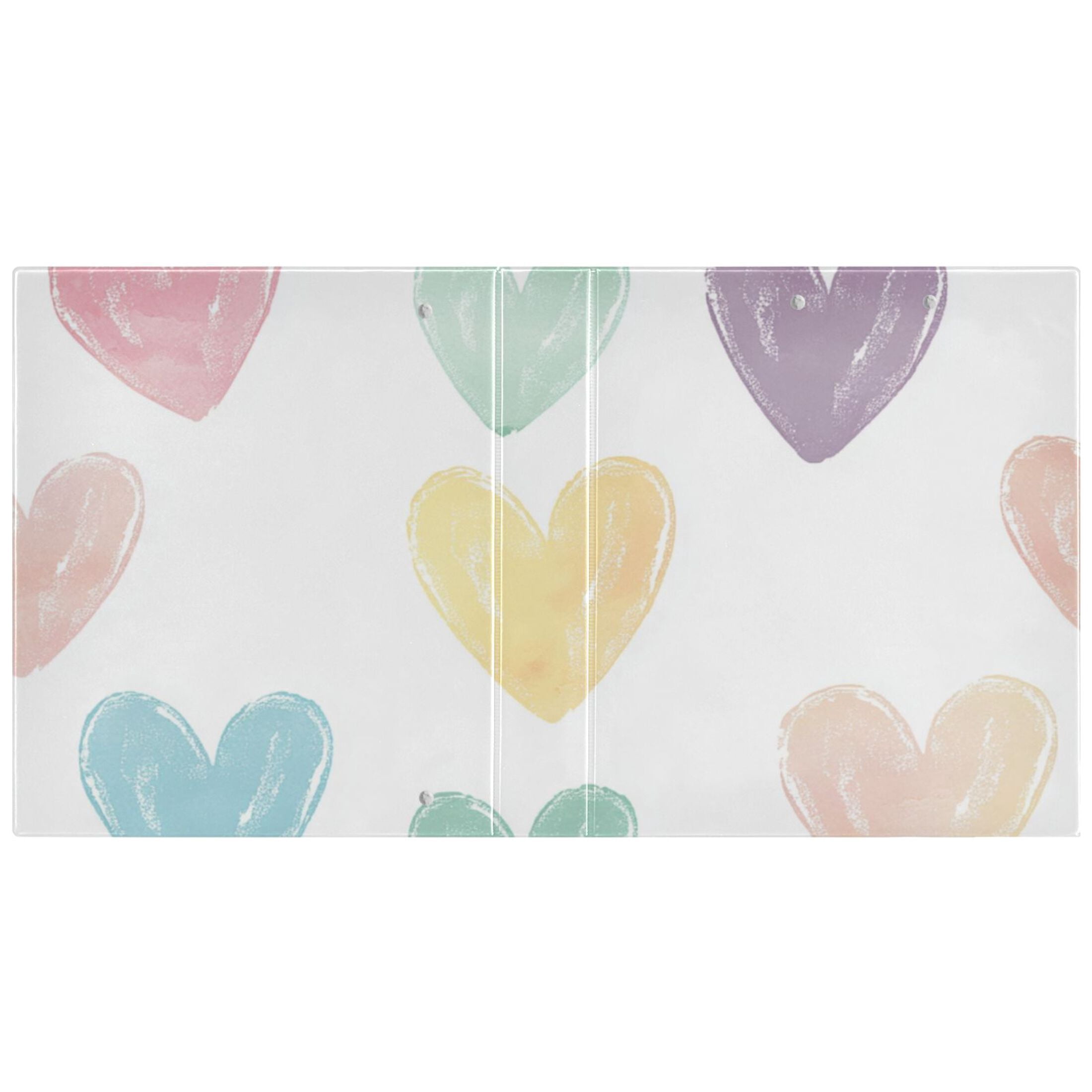 Hearts Colorful 3 Ring Binders 1.5 inch Hardcover File Folders with Interior Pockets A4 Size Organizer for School Office Hospital Set of 2