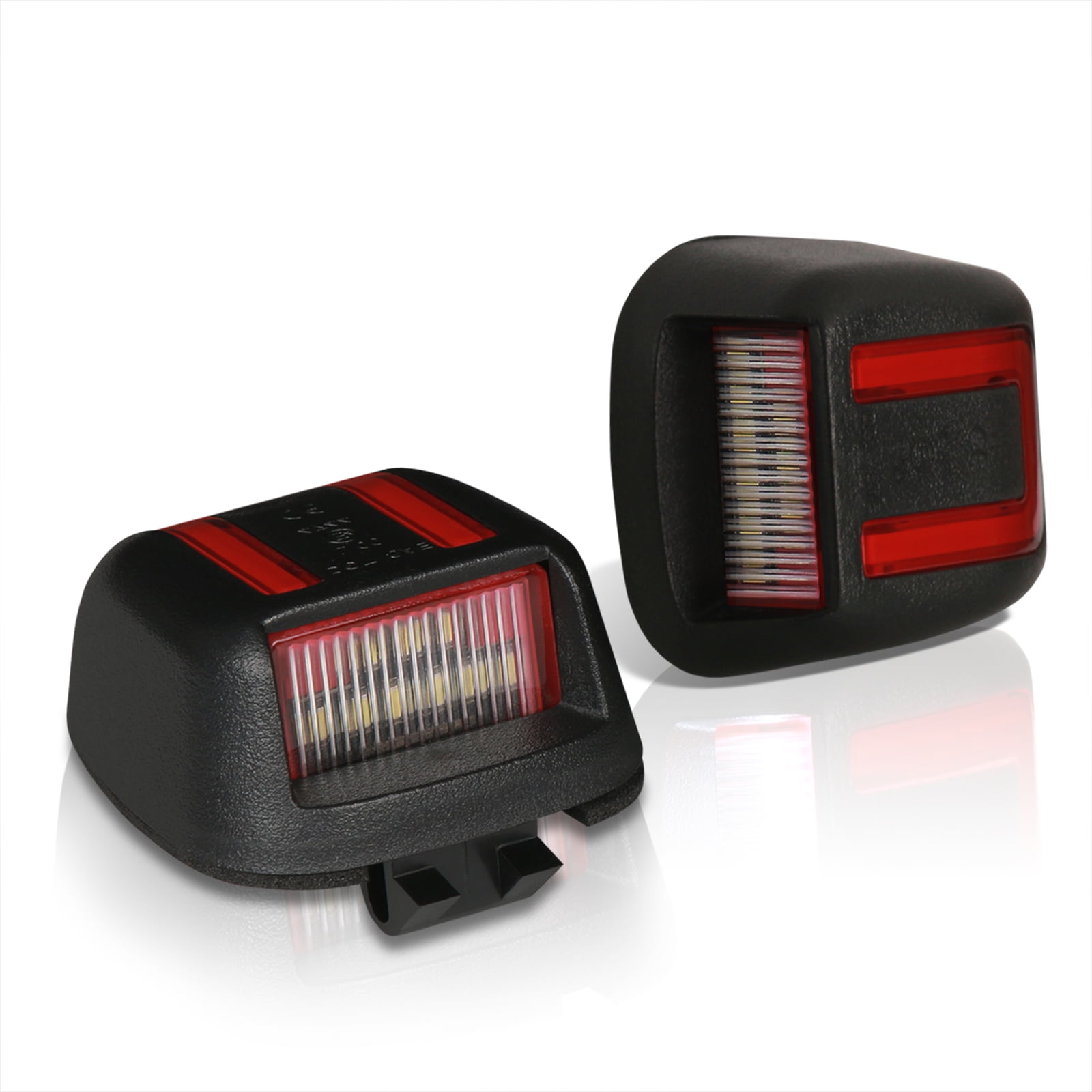 AJP Distributors White & Red SMD LED Bumper License Plate Lights Tag Lamps Set Compatible/Replacement For Nissan Titan Frontier Armada Xterra Equator 05 06 07 08 09 10 11 12 13 14 15 16 17 18 19 20 21