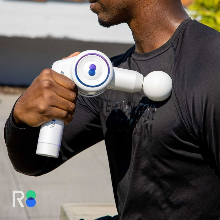 Reathlete FOLD Wireless Folding Massage Therapy Gun for Athletes, White 