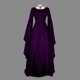 thumbnail image 3 of Qarigey Vestido maxi con cinturón de fiesta de manga larga y cuello para mujer Disfraz de Halloween Cosplay Vestidos púrpura XL, 3 of 4