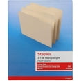 Staples Heavyweight File Folder, 1/3 Cut Tab, Letter Size, Manila, 50