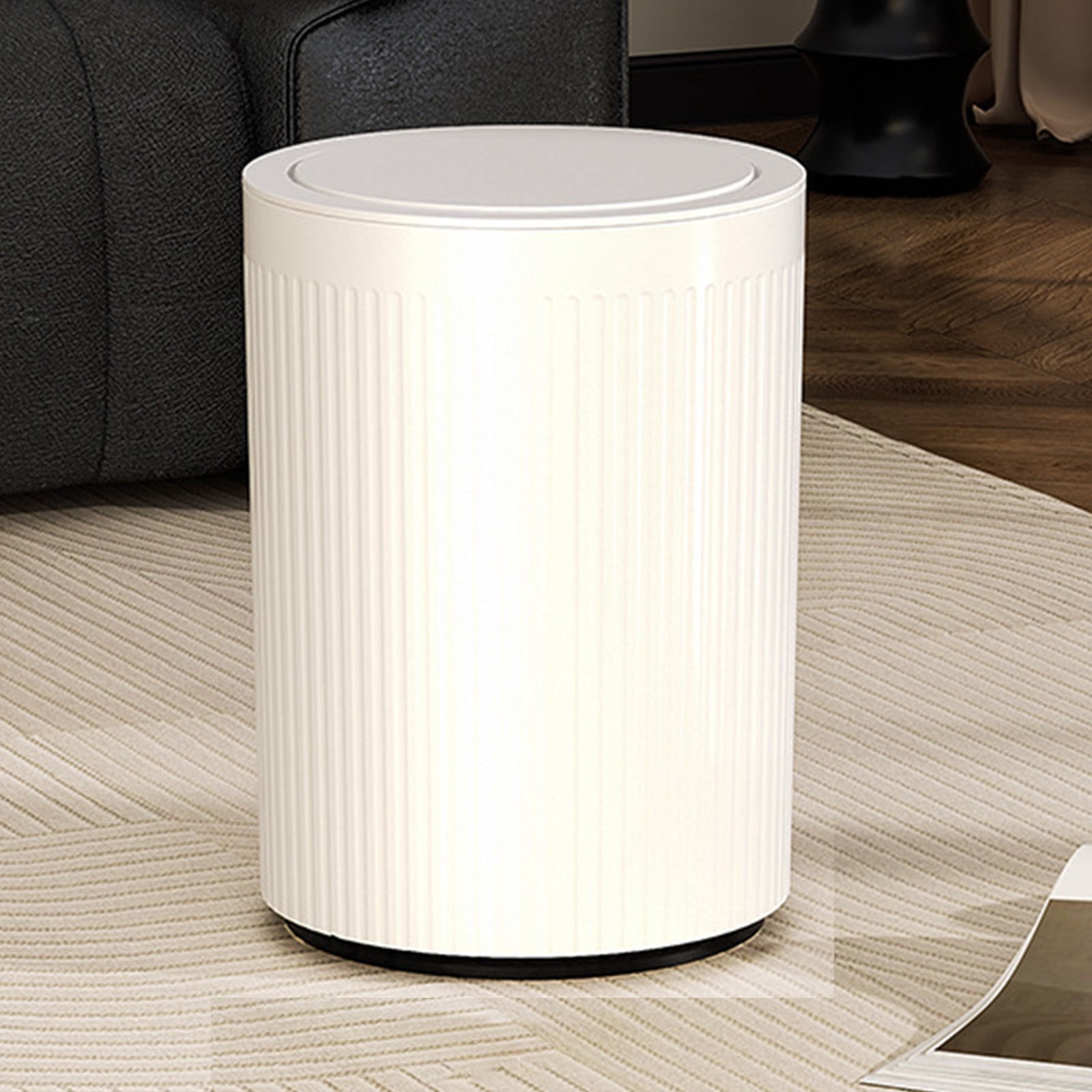 Small Can with Flip Lid - 1.5 Gallon/6L Durable Garbage Bin for Bathroom, Bedroom, Office & Hotel, Space-Saving & Odor Resistant Waste Basket