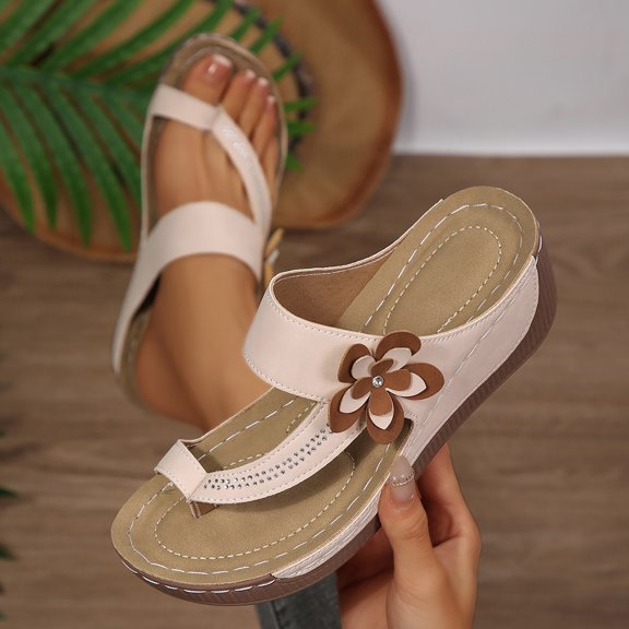 OKBOP Open Toe Sandals High Arch Thong Flip flops for women Slip-On Low Heel Platform Arch Support Adjustable Straps flip flops for women