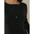 thumbnail image 5 of Fitted Crew Neck Knitted Cardigan, 5 of 5