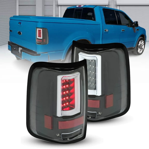 KOJEM Rear LED Tail Lights Pair for 04 05 06 07 08 Ford F150 Brake Lamps  5L3Z13405CA 5L3Z13404CA  6L3Z13405AA  6L3Z13404AA  Black Housing   Clear Lens Left  Right