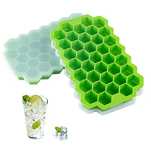 Square Ice Cube Molds for Cocktails Chilled Drinks Food AUSSUA Silicone Sphere Whiskey Ice Ball Maker with Lids 2 PCS Large Premium Ice Cube Trays Reusable BPA Free Safe Ice Trays Bourbon 