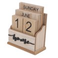 thumbnail image 4 of Calendario De Escritorio De Madera Con Fecha Perpetua, Calendario De Madera De Escritorio Clásico Fuerte Y Duradero Para El Hogar Para El Escritorio Para La Oficina EOTVIA Wooden Perpetual Date Desk Calendar, 4 of 8