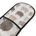 thumbnail image 4 of Yayeee Double Oven Mitt Kitchen Heat Resistant Baking 35" x7" Quilted Glove, Light Gray Cat Pattern, 4 of 6