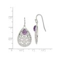 thumbnail image 3 of Sterling Silver Amethyst TearDrop Dangle Earrings 1.80 Carat (ctw), 3 of 4