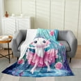 thumbnail image 1 of Erosebridal Girls Axolotl Flannel Blanket 40x50, Soft, 1 of 6