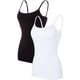 thumbnail image 1 of Cami Correa de espagueti ajustable para mujer construida en sujetador camisetas sin mangas 2 Pack Size T L, 1 of 6