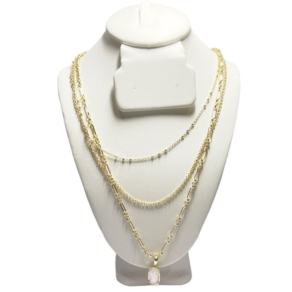 KENDRA SCOTT Elisa 14K Gold Plated Triple Strand Necklace In Ivory 4217706443
