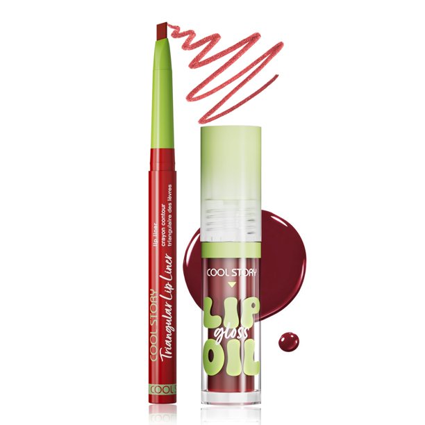 Set de gloss labial y delineador COOL STORY de 2 piezas, ultra brillante