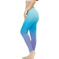 thumbnail image 3 of DISNIMO Gradient Printed High Waisted Workout Leggings for Women, Soft Yoga Pants Leggings Tummy Control Workout Yoga Pants for Workout Sport, Blue and Purple, L, 3 of 6