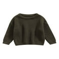 thumbnail image 2 of Nouveau-né Garçon Fille Câble Tricot Pull Pull Enfant Enfant à Manches Longues Col Rond Pull Top, 2 of 7