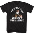 thumbnail image 1 of Mr. T Pity The Fool Mask Black Adult T-Shirt, 1 of 2