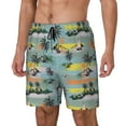 thumbnail image 2 of Uemuo Hawaiian Style Pattern Mens Swim Trunks Quick Dry Board Shorts with Mesh Lining, Stretch Beach Shorts Quick Dry No-Chafing Board Shorts-Medium, 2 of 9