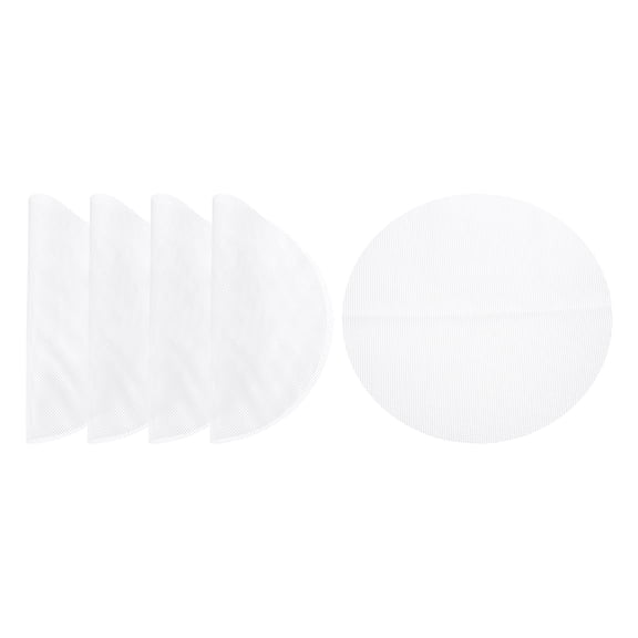 Uxcell 11 inch Non-Stick Silicone Steamer Liners Mesh Mat Reusable Round Steamer Mesh Pastry Pad, White 5 Pcs