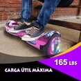 thumbnail image 4 of Hoverboard Bluetooth Hovestar LBW12A Monopatín eléctrico de piel impresa Color cromado con Ruedas intermitentes LED, 4 of 5