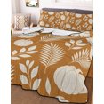 thumbnail image 2 of Quilts Queen Size, Dark Brown Pumpkins Fall Soft Comforter Bedding Set for Bed, Thanksgiving Tropical Palm Lightweight Quilted Bedspread with Pillow Cover(2 Pieces) for All Season, 90x96 Inch, 2 of 6