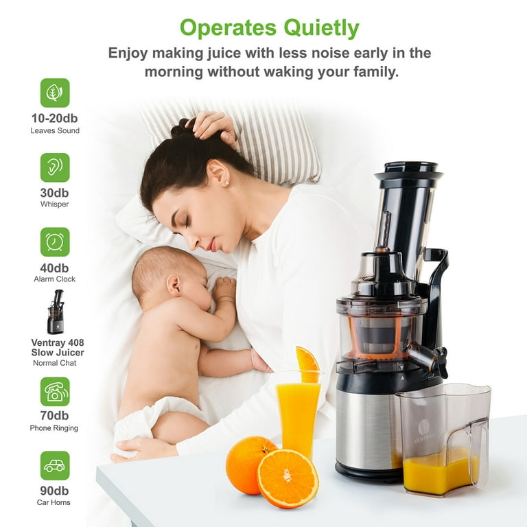 Ventray Essential Ginnie Juicer Compact Small Cold Press Juicer Masticating  Slow Juicer with 60RPM Low Speed, Easy to Clean & Nutrient Dense