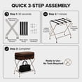 thumbnail image 7 of Double-Tier Luggage Rack for Guest Room By USTech – Chrome Foldable Suitcase Stand with Straps, Easy Self-Assembly, Heavy-Duty Metal Frame for Bedroom, Hotel & Closet Storage, 7 of 7