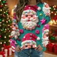 thumbnail image 2 of Lorytime Sweatshirt for Women Oversized Christmas Santa Claus Print Shirt Crew Neck Long Sleeve Pullover Loose Tops, 2 of 8