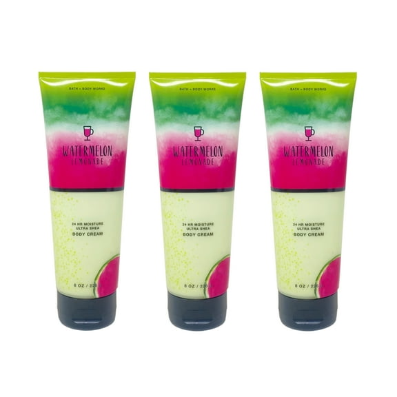 Bath and Body Works Watermelon Lemonade 3 Piece Ultra Shea Body Cream Value Bundle - 8 oz / 226 g each