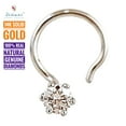 thumbnail image 5 of 3.6mm Natural Si Diamond Solitaire Engagement Wedding Nose Piercing Ring Stud Pin 0.180 Cents, G/H Color 20 Gauge thick 5.0mm Length Spiral Wire Post, 5 of 11