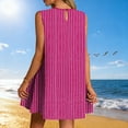 thumbnail image 5 of YueHuiYing Women's Summer Casual Fashion Free-Size Printed Dress Side-Pleated Round Neck Sleeveless Dress, 5 of 7