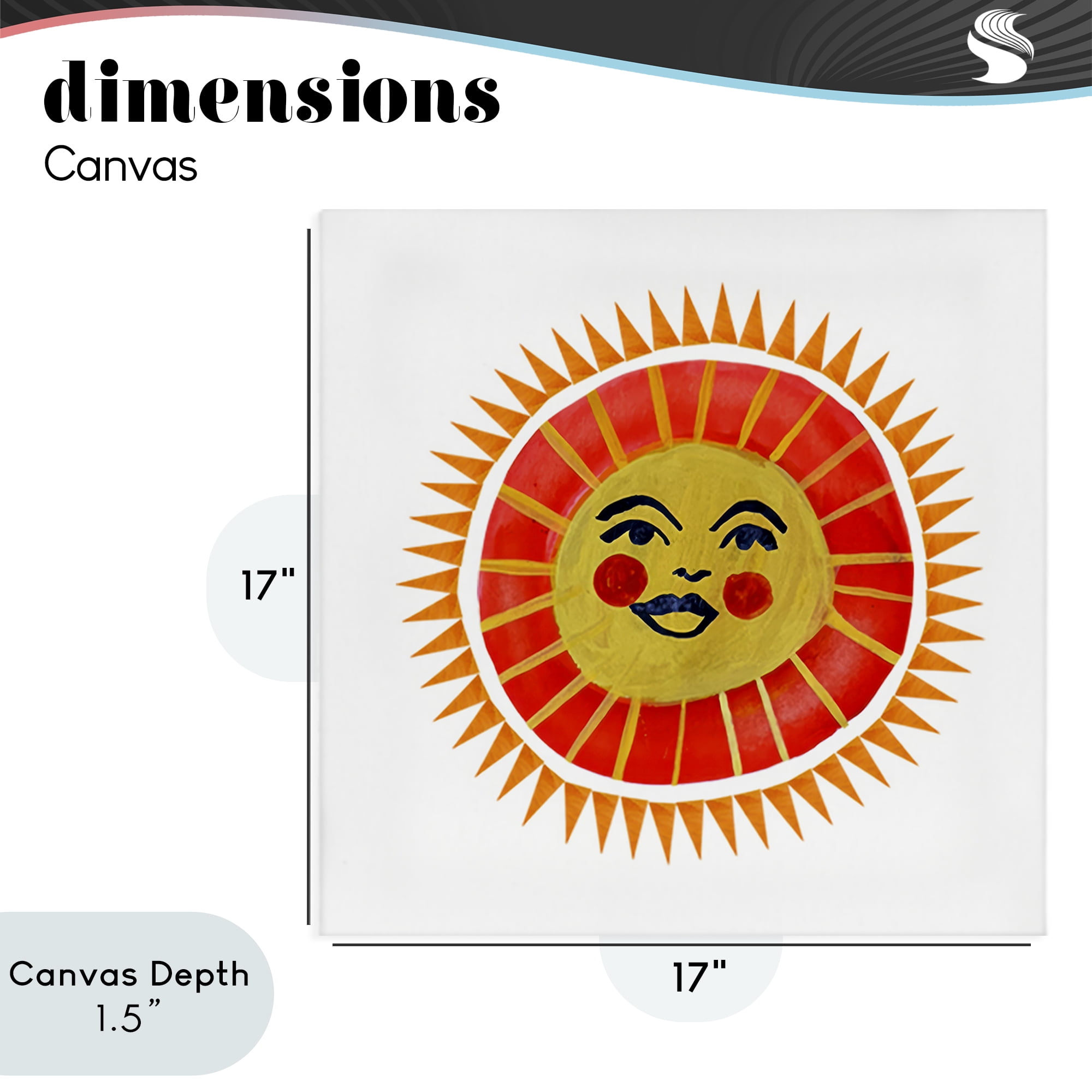 Stupell Industries Cheerful Boho Sun Canvas Wall Art, design by Katherine Herrell Studio