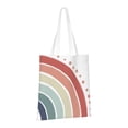 thumbnail image 2 of YFYANG Reusable Cotton Canvas Tote Shopping Bag, Retro Rainbow Pattern Washable Portable Grocery Bag for Daily Travel, 2 of 8