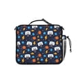 thumbnail image 3 of Basketball and Star Navy Pattern Bento School Insulated Lunch Bag Box with Shoulder Strap and Bottle Holder, 11" X 9.5" X 3.5", 3 of 5