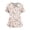 Pink, variant on Scrub Tops Women Floral Print Short Sleeve V Neck Breathable Nursing Top