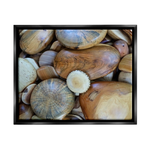Stupell Industries Wood Stones Nature Photography Landscape Photography Black Floater Framed Art Print Wall Art