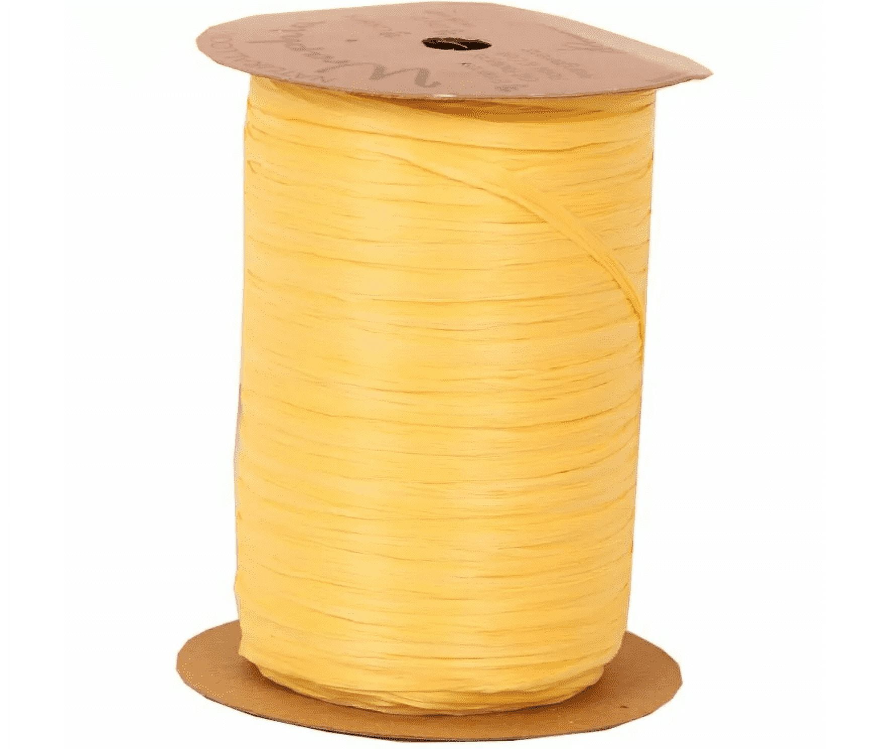 JAM Raffia Ribbon, 100 Yards, Yellow, 1/Pack