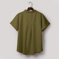 thumbnail image 7 of IYYVV Button Down Shirts for Womens Short Sleeve Blouses V Neck Collared Casual Summer Tops with Pockets Green S, 7 of 7