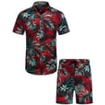 thumbnail image 3 of Mens Flower Shirt Hawaiian Shorts Sets Casual Button Down Short Sleeve Beach Shirt 2025, 3 of 6