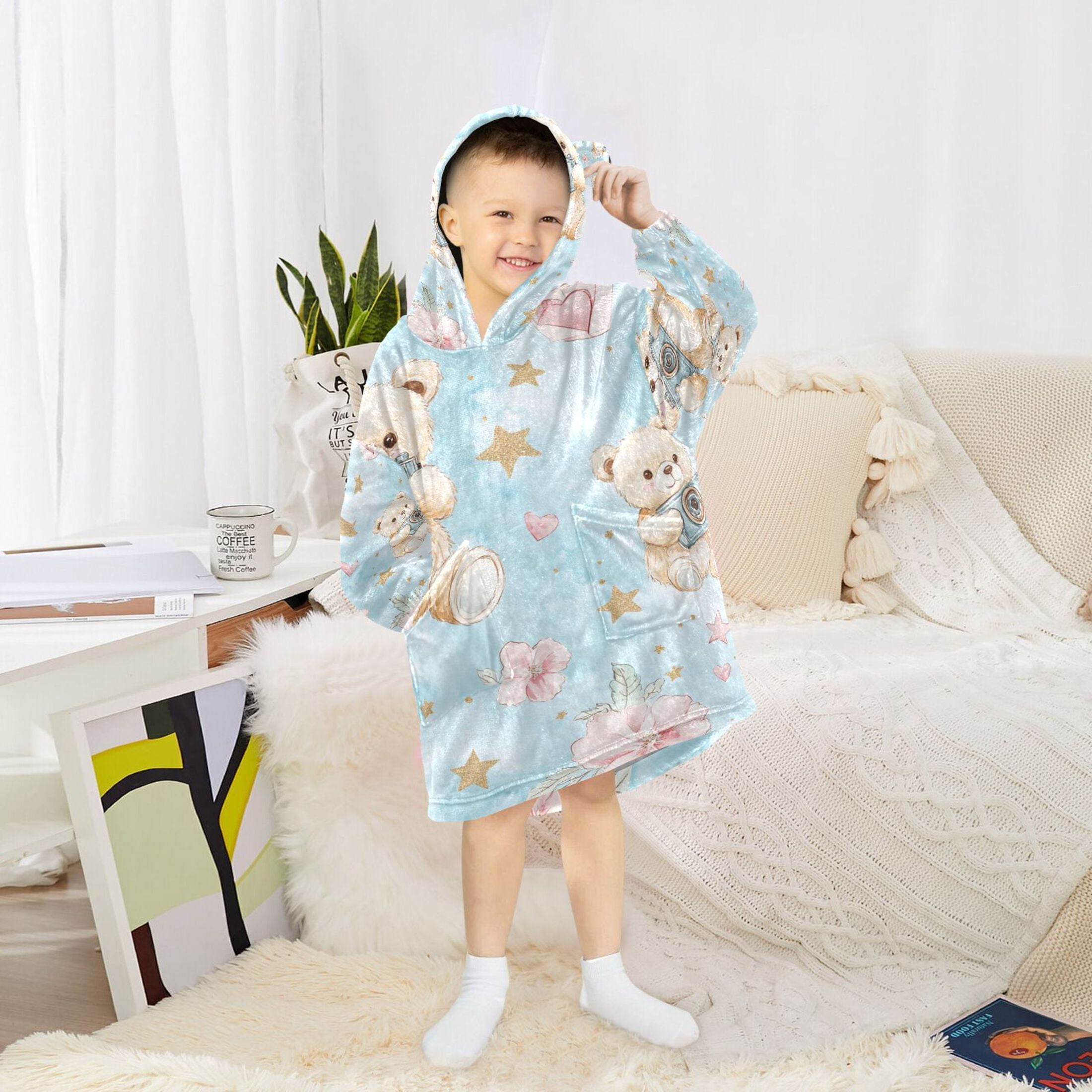 YAZAOO Kids Wearable Blanket Hoodie Warm and Cozy 0_3 (74) Flannel Sweatshirt