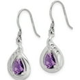 thumbnail image 2 of Sterling Silver Amethyst Polished Fancy Dangle Earrings (31 X 9) Made In India qe7317, 2 of 5
