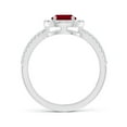 thumbnail image 2 of ANGARA Natural Pear 1.15 ct Ruby and Diamond Halo Split Shank Ring in 14K White Gold for Women (Size-8x6mm) | July Birthstone Jewelry for Her | Natural Ruby Rings, 2 of 9