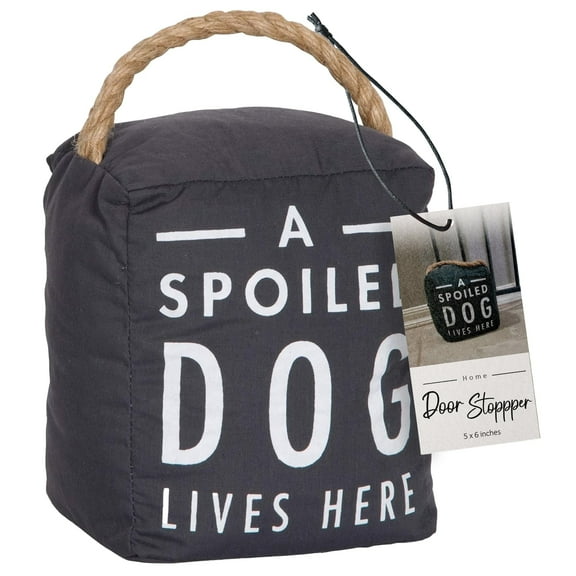 Pavilion Gift Company Dog Door Stopper, Canvas with Rope Handle, 5 x 6 Inches