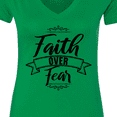 thumbnail image 4 of Inktastic Cancer Awareness Faith over Fear Women's V-Neck T-Shirt, 4 of 5