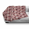 thumbnail image 2 of Abstract Soft Flannel Fleece Throw Blanket, Round Motifs with Stripes Polka Dots and Animal Prints, Cozy Plush for Indoor and Outdoor Use, 70" x 90", Pale Maroon Coral, by Ambesonne, 2 of 5