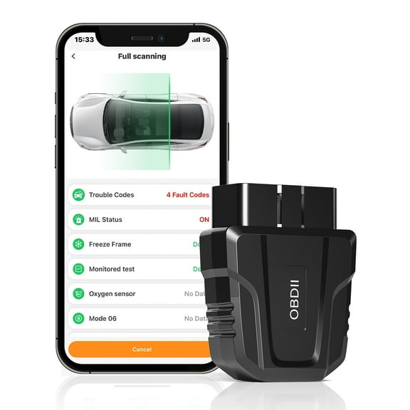 OBD2 Scanner Reader Bluetooth Wireless Auto Diagnostic Scan Tool for iOS & Android for Performance Test Bluetooth 5.4 Car Check Engine Car Code Reader, Clear Error Code Live Data Reset Exclusive APP