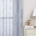 thumbnail image 2 of Topfinel Linen Textured Sheer Curtains 63 inch Length Floral Printed Grommet Window Curtains for Bedroom Living Room,Light Filtering Off Grey Semi Sheer Window Treatments, Grey,52 x 63 inch，2 Panels, 2 of 7