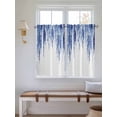 thumbnail image 2 of Navy Blue 2 Panel Kitchen Curtains for Windows, Summer Botanical Leaves Watercolor Bathroom Privacy Curtain, Home Décor Window Treatment for Bedroom/Living Room 55"x45", 2 of 6