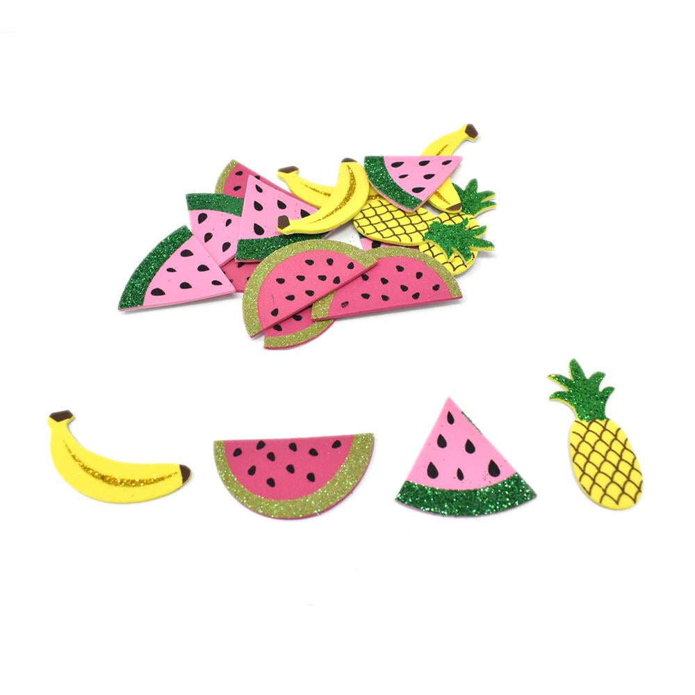Fruits Foam Fun Glitter 3D Stickers, 20Piece