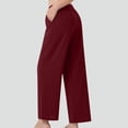 thumbnail image 5 of DailyTrove Ladies Elastic Waist Flowy Wide Leg Pants Lightweight Loose Full Length Summer Casual Walking Pants, 5 of 7
